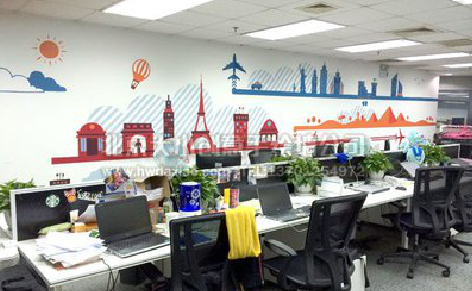 遂昌教你设计办公室墙绘的方法。