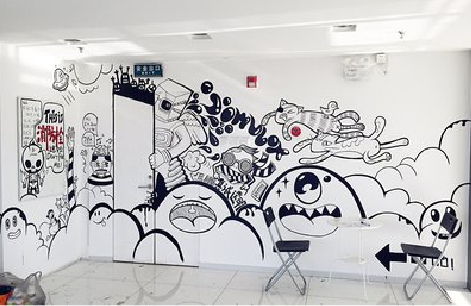 遂昌手绘墙并非传统涂鸦。